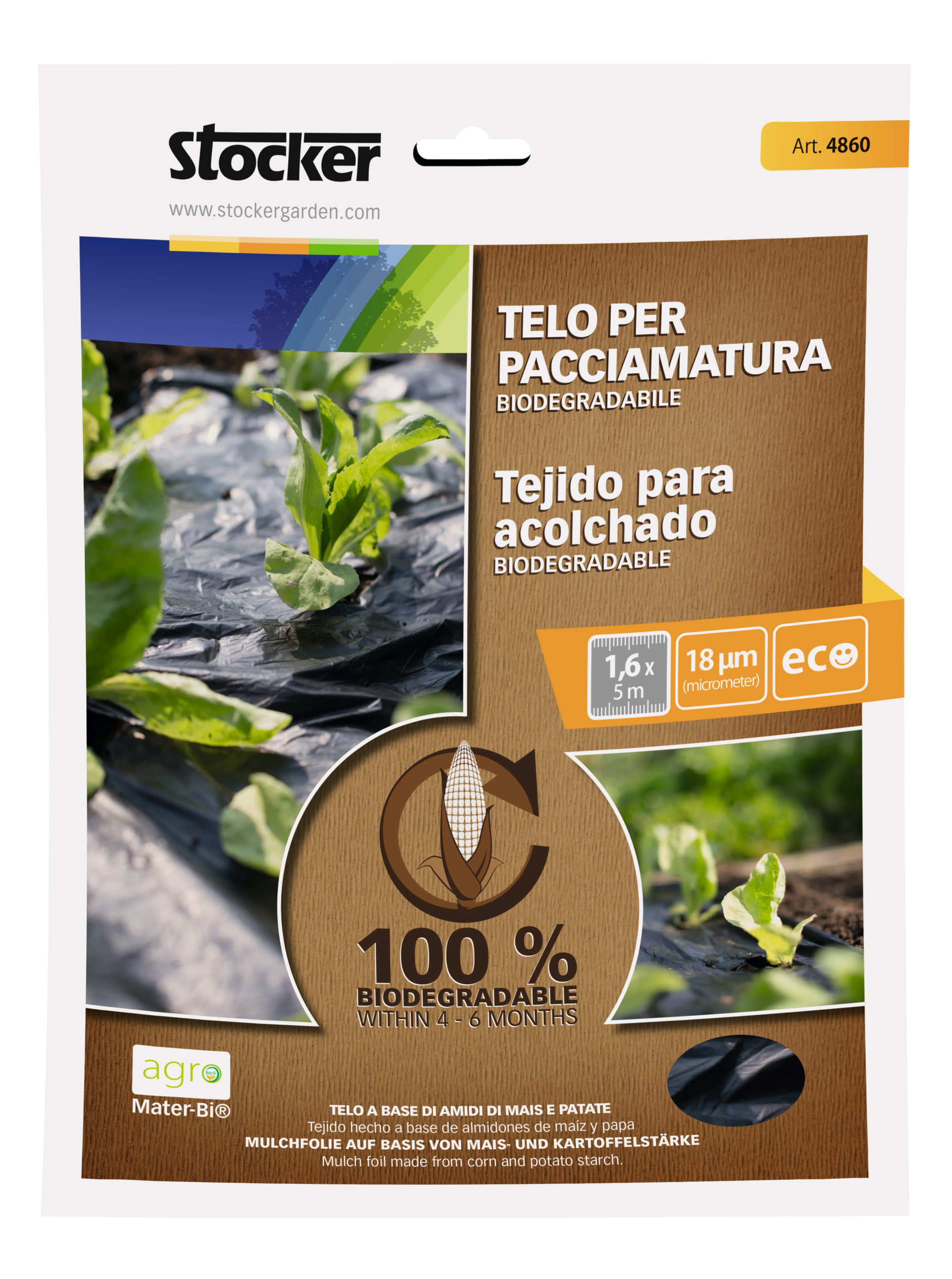 Biologisch abbaubare Mulchfolie 0,8 x 10 m
